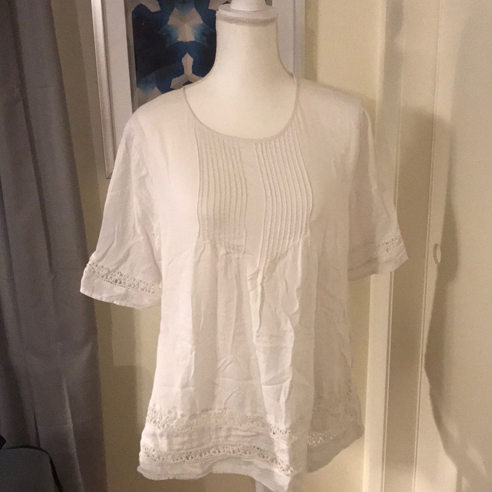 Cotton & lace shirt